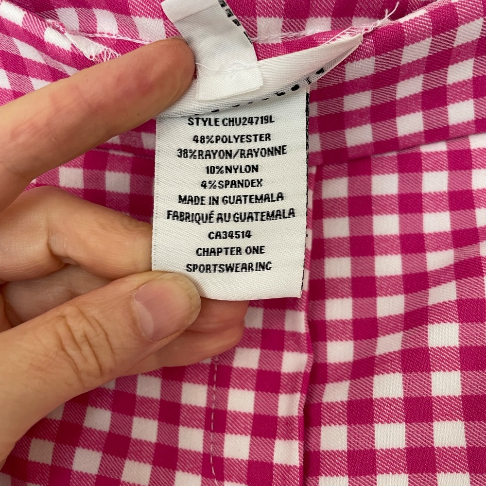 Jules & Leopold pink gingham capri stretch pants - sz S/M - Picture 4 of 8